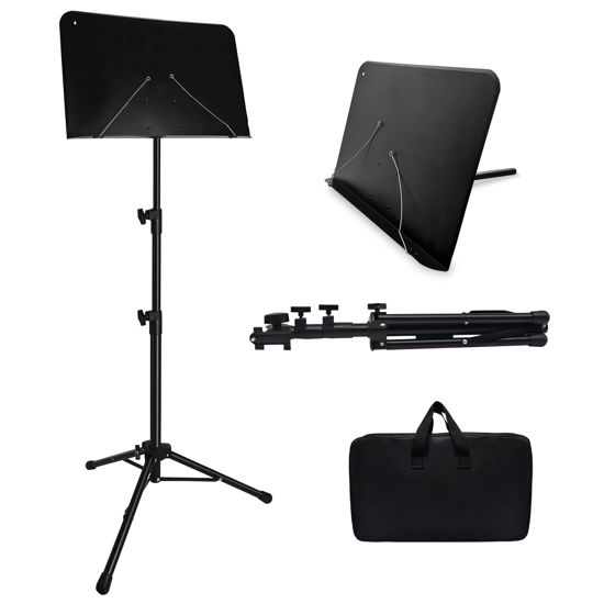 Picture of 57IN Sheet Music Stand, Tall Music Stand for Sheet Music High Stability, Adjustable Portable Music Stand with Carrying Bag for Guitar, Violin, Ukulele (33-57IN-A)