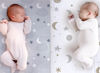 Picture of 100% Organic Cotton Fitted Travel Crib/Playard Sheets for Guava Lotus, BabyBjorn, Dream on Me, Baby Joy and Other 24" x 42" Pads. Safety Strap Holes in Each Corner. 2 Pk (Space and Night Sky)