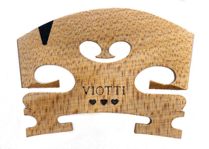 Picture of Viotti Violin Bridge 4/4: Finer Grade Solid Maple Violin Bridge, Pre-Cut & Pre-Fitted to Fit Most 4/4 Violins, Crafted by Highly Skilled Experts for Sharper Sound, Volume, Beauty & Clarity