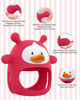 Picture of Teething Toys for Babies 0-6 Months, Never Drop Silicone Baby Teether, Hand Pacifier for Sucking Babies, Soothing Pain Relief, Best Chew Toy for Teething Baby, Teething Mitten for New Born - Red
