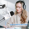 Picture of FDUCE SL40 Dynamic Microphone for Podcasting, Gaming, Live Streaming & Recording, Built-in Headphone Output, LED Mute Button, All Metal USB/XLR, Voice-Isolating Technology（White）