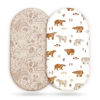 Picture of Stretch Ultra Soft Fitted Bassinet Sheet Set 2 Pack, Universal Fit for Bassinets Baby Cradle Moses Basket Oval Rectangle Mattress Safe and Snug, Stylish Bassinet Sheets of Sunny Bear Print