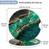 Picture of Nipichsha Car Coasters for Cup Holders, 2 Pack Absorbent Ceramic Car Cup Holder Coaster for Drinks, Cute Car Assecories for Women Men, Universal Size 2.56" with Finger Notch & Cork Base, Green Marble