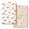 Picture of Stretchy Ultra Soft Jersey Knit Pack n Play Sheets Set 2 Pack, Portable/Mini Crib Sheets for Boys and Girls, Universal Fit for Pack N Plays Safe and Snug, Stylish Playard Sheets of Cute Animals Print