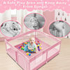 Picture of XVISHX Baby Playpen 50 x 50 Inch Play Pen Playards, Playpen for Babies and Toddlers, Baby Playard for Indoor & Outdoor Active Center Game Fence, with Skin-Friendly Fabric and Soft Breathable Mesh Pink
