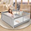 Picture of XVISHX Baby Playpen 42 x 42 Inch Play Pen Playards, Playpen for Babies and Toddlers, Baby Playard for Indoor & Outdoor Active Center Game Fence, with Skin-Friendly Fabric and Soft Breathable Mesh Grey