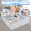 Picture of XVISHX Baby Playpen, 79 x 79 Inch Play Pen, Playpen for Babies and Toddlers, Baby Playard for Indoor & Outdoor Active Center Game Fence, with Skin-Friendly Fabric and Soft Breathable Mesh Grey