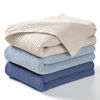 Picture of lulumoon Muslin Swaddle Blanket Baby - Cotton Swaddling Blanket Soft Baby Receiving Blanket Neutral 3Pack(Navy)