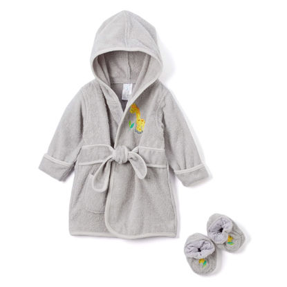Picture of pasilk 100% Cotton Hooded Terry Bathrobe with Booties - Baby Girl Gifts - Baby Boy Gifts - 0-9 Months - Shower Gift