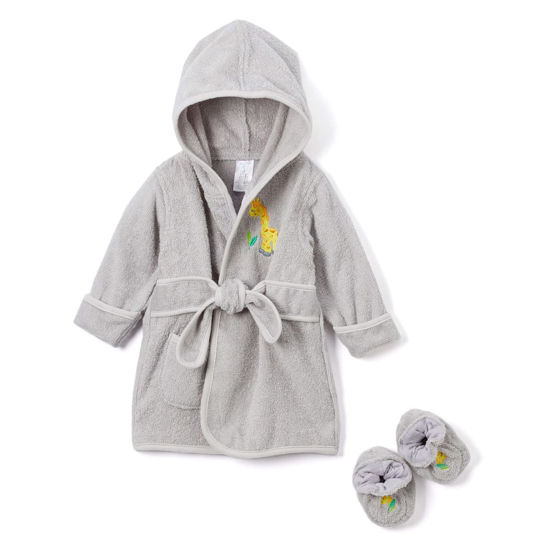 Picture of pasilk 100% Cotton Hooded Terry Bathrobe with Booties - Baby Girl Gifts - Baby Boy Gifts - 0-9 Months - Shower Gift