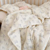 Picture of BuLuTu Baby Crib Quilt Cotton Muslin Toddler Blanket for Kids Boys Girls Soft Breathable Toddler Comforter Nursery Quilted Blankets with Lace Edges, 59x47 Inches, Kitty Patern, Machine Washable