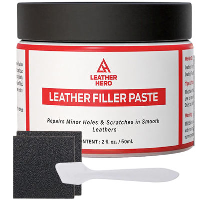 Picture of Leather Filler for Filling or Repairing Holes, Tears, Cracks, Scratches, for Leather Car Seats, Furniture, Shoes- Flexible with Applicator (100mL)