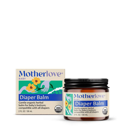 Picture of Motherlove Diaper Balm (2 oz) Organic Herbal Diaper Rash Cream-Cloth Diaper Safe, Zinc Oxide- & Petroleum-Free