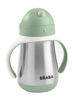 Picture of BEABA Stainless Steel Sippy Cup, Straw Sippy Cup with Handles, Toddler Sippy Cups, Baby Sippy Cup, Insulated Cup, Insulated Cup, 8+ mths, 8.5 oz, Sage