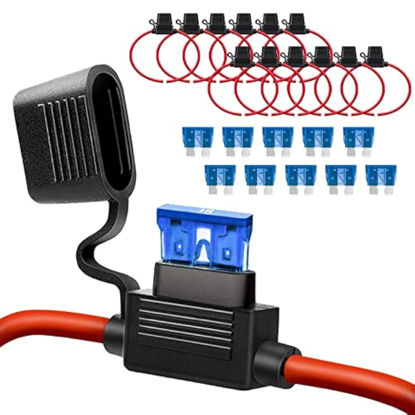 Picture of 10 Pack 14 AWG Inline Fuse Holder - 12V-DC ATC/ATO 14 Gauge Fuse Holder for 15A Blade Fuse
