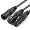 Picture of tisino XLR Y-Splitter Cable, Dual Female XLR to Male XLR Mic Combiner Y Cord Balanced Microphone Adaptor Patch Cable (3 Pin 2 Female to 1 Male)- 5 feet