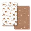Picture of Stretchy Ultra Soft Jersey Knit Fitted Pack n Play Sheets Set 2 Pack, Portable/Mini Crib Sheets for Boys and Girls, Universal Snug Fitted for Pack N Plays, Stylish Playard Sheets of Sunny Bear Print
