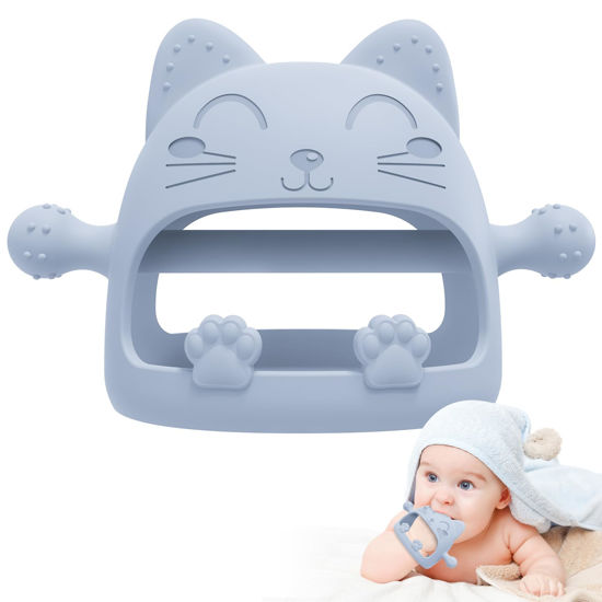 Picture of Baby Teething Toys for Babies 0-6 Months-Baby Teether,Anti-Drop Silicone Mitten Teething Toy for Soothing Sore Gums,Teething Pacifier,Baby Toys 6 to 12 Months-Ideal Baby Travel Essentials for Moms