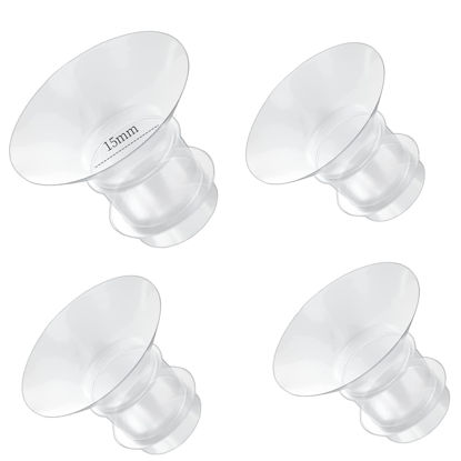 Picture of Flange Inserts 15mm for Medela,Spectra 24mm Shields/Flanges,Compatible with Momcozy S12 Pro/S9 Pro/S9/S12 Wearable Breast Pump,Reduce 24mm Nipple Tunnel Down to 15mm,4PCS
