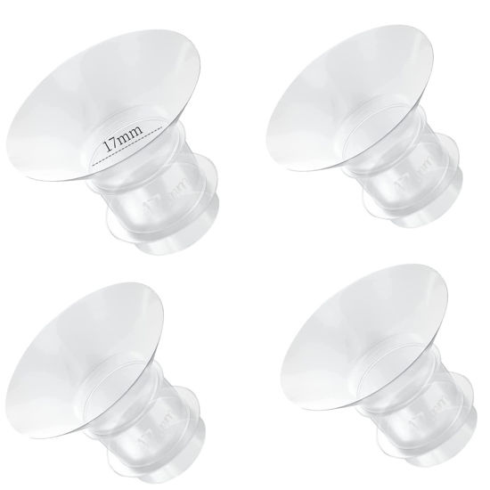 Picture of Flange Inserts 17mm for Medela,Spectra 24mm Shields/Flanges,Compatible with Momcozy S12 Pro/S9 Pro/S9/S12 Wearable Breast Pump,Reduce 24mm Nipple Tunnel Down to 17mm,4PCS