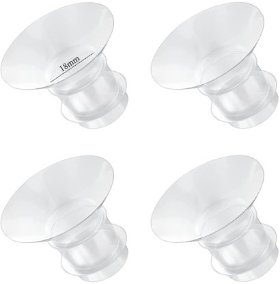Picture of Flange Inserts 18mm for Medela,Spectra 24mm Shields/Flanges,Compatible with Momcozy S12 Pro/S9 Pro/S9/S12 Wearable Breast Pump,Reduce 24mm Nipple Tunnel Down to 18mm,4PCS