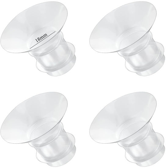 Picture of Flange Inserts 18mm for Medela,Spectra 24mm Shields/Flanges,Compatible with Momcozy S12 Pro/S9 Pro/S9/S12 Wearable Breast Pump,Reduce 24mm Nipple Tunnel Down to 18mm,4PCS