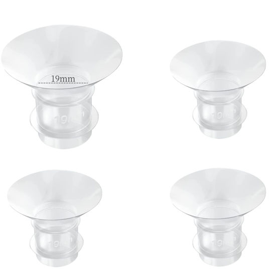 Picture of Flange Inserts 19mm for Medela,Spectra 24mm Shields/Flanges,Compatible with Momcozy S12 Pro/S9 Pro/S9/S12 Wearable Breast Pump,Reduce 24mm Nipple Tunnel Down to 19mm,4PCS