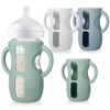 Picture of Juome Silicone Sleeves with Handles for Avent Natural Glass Baby Bottle - 3 Pack Anti Breakage Baby Bottles Holder, Compatible with Philips Avent Anti Colic Baby Bottles 8 oz