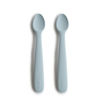 Picture of mushie Silicone Baby Feeding Spoons | 2 Pack (Powder Blue)