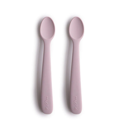 Picture of mushie Silicone Baby Feeding Spoons | 2 Pack (Soft Lilac)