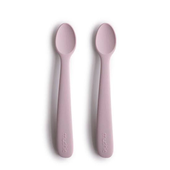 Picture of mushie Silicone Baby Feeding Spoons | 2 Pack (Soft Lilac)