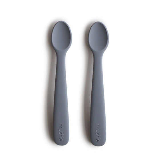 Picture of mushie Silicone Baby Feeding Spoons | 2 Pack (Tradewinds)