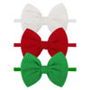 Picture of YanJie HAIRBAND for Baby Girls - Christmas Handmade Hair Bows Hairbands Hair Accessories - One Size - 3 Pieces - Nylon - Polyester - Soft Elastic - Red - For Newborn Infant Toddlers Kids