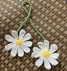 Picture of Crochet Hanging Daisy For Car Rear View Mirror Accessories | Cute Knitted Aethetic Décor Ornament For Women, Girl's Interior Car Rearview Decorations | Crochetted Boho Flower Charms (White Daisy)