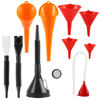 Picture of XhjzgcTech 10 Pcs Automotive Funnels Set, Plastic Long Neck Oil Funnels, Snap Funnel,Flexible Right Angle Funnels，Wide Mouth Fuel Funnels,Plastic Funnel for Filling coolant/Gasoline/Water/Engine Oil