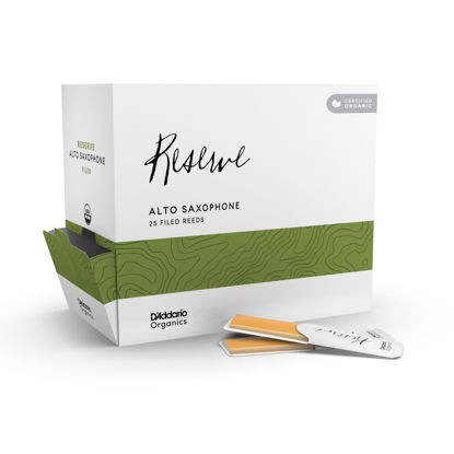 Picture of D'Addario Organic Reserve Alto Saxophone Reeds, Strength 3.0, Individually-Sealed, 25-Pack