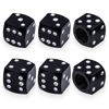 Picture of MEAJOO 6PCS Aluminum Dice Tire Valve Stem Caps, Universal Aluminium Alloy Dustproof Tire Valve Stem Covers for Cars, SUV, Trucks, Bikes, Motorcycles, Bicycles(Black)