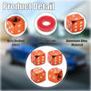 Picture of MEAJOO 6PCS Aluminum Dice Tire Valve Stem Caps, Universal Aluminium Alloy Dustproof Tire Valve Stem Covers for Cars, SUV, Trucks, Bikes, Motorcycles, Bicycles(Orange)