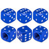 Picture of MEAJOO 6PCS Aluminum Dice Tire Valve Stem Caps, Universal Aluminium Alloy Dustproof Tire Valve Stem Covers for Cars, SUV, Trucks, Bikes, Motorcycles, Bicycles(Blue)