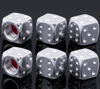 Picture of MEAJOO 6PCS Aluminum Dice Tire Valve Stem Caps, Universal Aluminium Alloy Dustproof Tire Valve Stem Covers for Cars, SUV, Trucks, Bikes, Motorcycles, Bicycles(Silver)