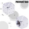 Picture of MEAJOO 6PCS Aluminum Dice Tire Valve Stem Caps, Universal Aluminium Alloy Dustproof Tire Valve Stem Covers for Cars, SUV, Trucks, Bikes, Motorcycles, Bicycles(Silver)