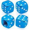 Picture of MEAJOO 4PCS Aluminum Dice Tire Valve Stem Caps, Universal Aluminium Alloy Dustproof Tire Valve Stem Covers for Cars, SUV, Trucks, Bikes, Motorcycles, Bicycles(Light Blue)