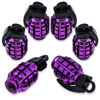 Picture of MEAJOO 6PCS Tire Valve Stem Caps, Stainless Steel Tire Valve Caps Wheel Valve Caps for Cars, Trucks, SUV, Motorcycles, Bikes and Bicycles (Purple)
