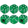 Picture of MEAJOO 6PCS Aluminum Dice Tire Valve Stem Caps, Universal Aluminium Alloy Dustproof Tire Valve Stem Covers for Cars, SUV, Trucks, Bikes, Motorcycles, Bicycles(Green)