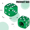 Picture of MEAJOO 6PCS Aluminum Dice Tire Valve Stem Caps, Universal Aluminium Alloy Dustproof Tire Valve Stem Covers for Cars, SUV, Trucks, Bikes, Motorcycles, Bicycles(Green)