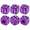 Picture of MEAJOO 6PCS Aluminum Dice Tire Valve Stem Caps, Universal Aluminium Alloy Dustproof Tire Valve Stem Covers for Cars, SUV, Trucks, Bikes, Motorcycles, Bicycles(Purple)