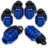Picture of MEAJOO 6PCS Tire Valve Stem Caps, Stainless Steel Tire Valve Caps Wheel Valve Caps for Cars, Trucks, SUV, Motorcycles, Bike and Bicycles (Blue)