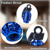 Picture of MEAJOO 6PCS Tire Valve Stem Caps, Stainless Steel Tire Valve Caps Wheel Valve Caps for Cars, Trucks, SUV, Motorcycles, Bike and Bicycles (Blue)
