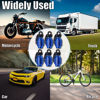 Picture of MEAJOO 6PCS Tire Valve Stem Caps, Stainless Steel Tire Valve Caps Wheel Valve Caps for Cars, Trucks, SUV, Motorcycles, Bike and Bicycles (Blue)