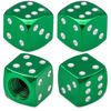 Picture of MEAJOO 4PCS Dice Style Tire Valve Stem Caps, with O Rubber Ring, Universal Aluminium Alloy Dustproof Tire Valve Stem Covers for Cars, SUV, Trucks, Bikes, Motorcycles, Bicycles(Green)